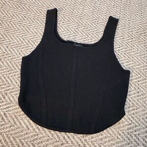 Black corset like crop top